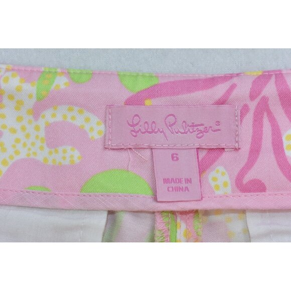 Lilly Pulitzer Resort Fit Women's Bermuda Size 6 Pink Starfish Shorts -Flaws- - Picture 5 of 13